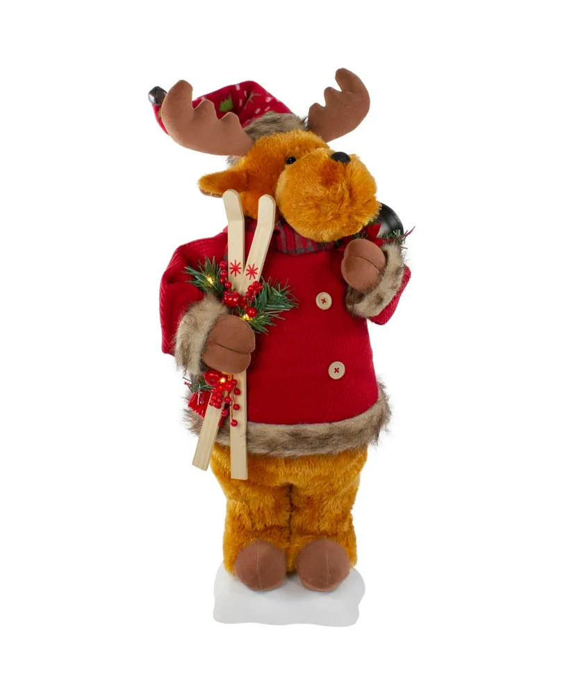 Northlight Lighted and Animated Musical Moose Christmas Figure, 24"