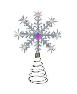 Northlight Led Lighted Coloring Changing Twinkling Snowflake Christmas Tree Topper, 11" - Silver
