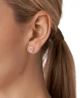Michael Kors 14k Rose Gold-Plated Sterling Silver Crystal Heart Halo Drop Earrings