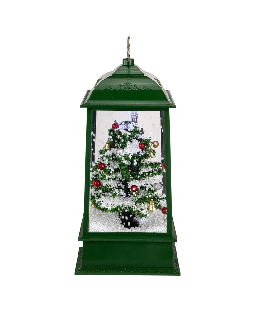 Northlight Led Lighted Snowing Musical Christmas Tree Lantern, 13.5"