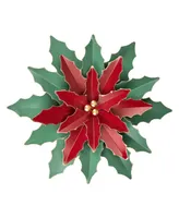 Northlight Large Metal Poinsettia Christmas Wall Hanging, 16.25"