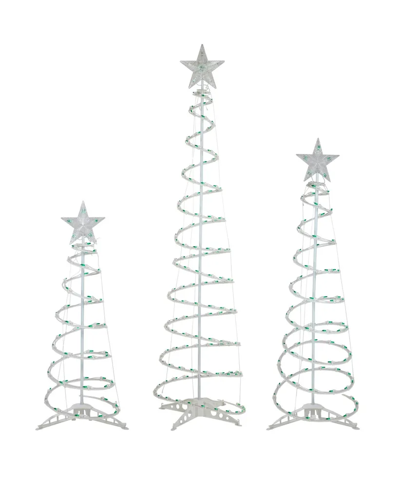 Northlight 3' 4' and 6' Lighted Spiral Christmas Trees, Set of 3