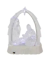 Northlight Led Lighted Musical Icy Crystal Nativity Scene Christmas Decoration, 7"