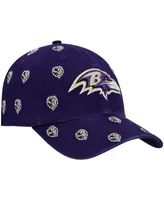 Women's Purple Baltimore Ravens Confetti Clean Up Head Logo Adjustable Hat