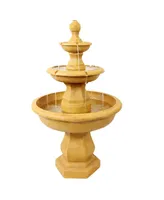 Sunnydaze Decor Tropical Resin Outdoor 3-Tier Electric Water Fountain