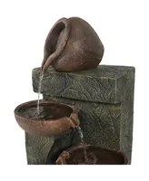 Sunnydaze Decor Cascading Earthware Pottery Stream Water Fountain - 39 in