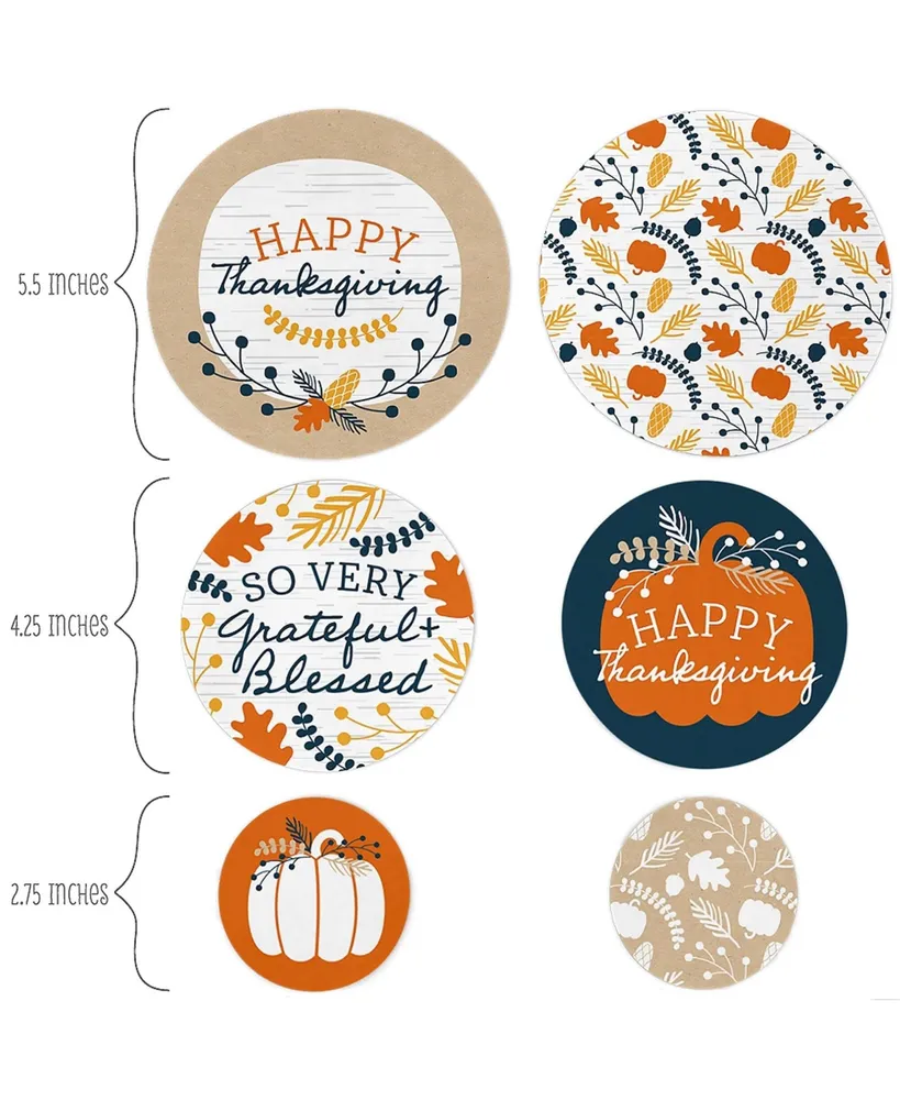Big Dot of Happiness Happy Thanksgiving - Fall Harvest Party Giant Circle Confetti - Party Decorations - Large Confetti 27 Count