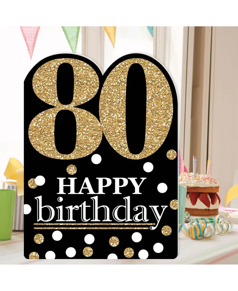 Adult 80th Birthday - Gold - Giant Greeting Card - Big Shaped Jumborific Card