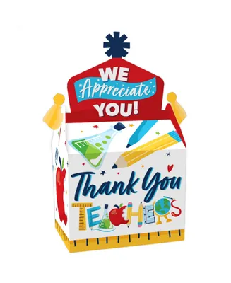Big Dot of Happiness Thank You Teachers - Party Favors Teacher Appreciation Goodie Gable Boxes 12 Ct