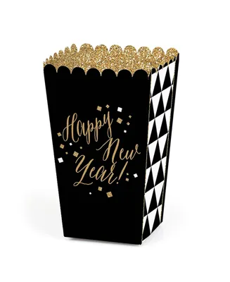 New Year's Eve - Gold New Years Eve Party Favor Popcorn Treat Boxes - Set of 12