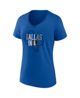 Women's Fanatics Blue Dallas Mavericks Hometown Collection All V-Neck T-shirt