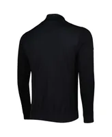 Men's LevelWear Black Brooklyn Nets Nano Engineered Knit Fabric Quarter-Zip Jacket