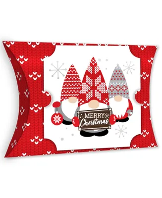 Big Dot of Happiness Christmas Gnomes - Favor Gift Boxes - Holiday Party Large Pillow Boxes - Set of 12