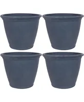 Anjelica 24" Outdoor Double-Walled Polyresin Planter with Uv-Resistant Slate Finish