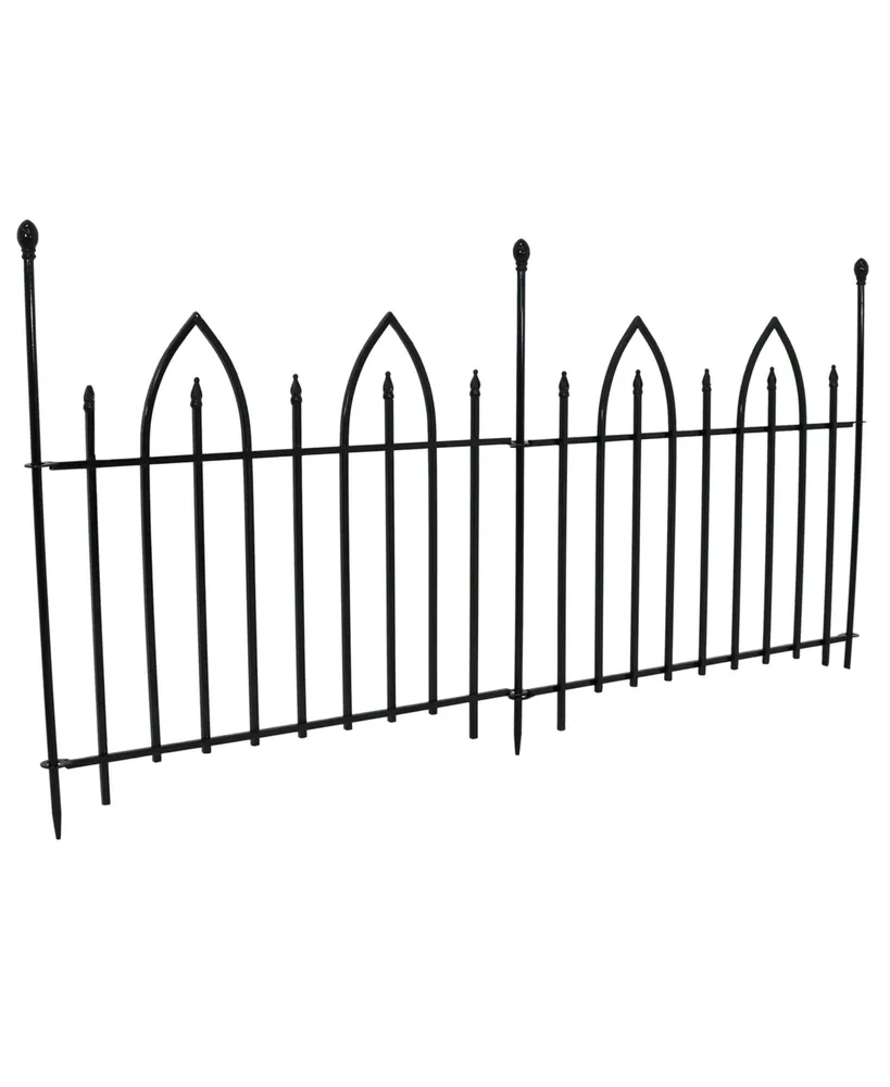 Sunnydaze Decor 2-Piece Gothic Arch Iron Garden Border Fencing - 6 ft - Black