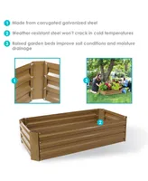 11.75" H Raised Metal Garden Bed - Galvanized Raised Garden Bed Outdoor for Vegetables and Flowers - Brown - 4' x 2' Rectangle
