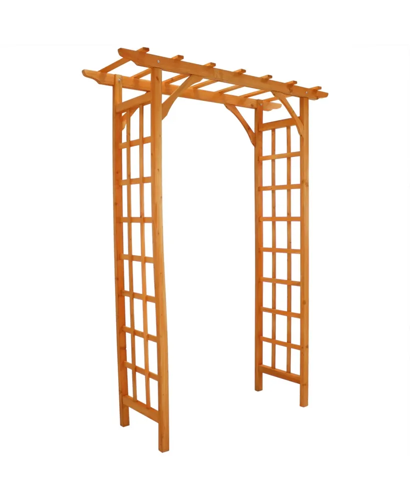 Sunnydaze Decor Wooden Fir Arbor Weatherproof Arched Garden Walkway - 78 in