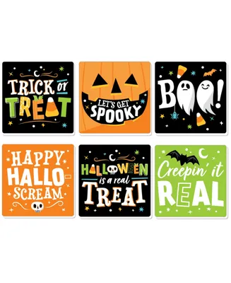 Big Dot of Happiness Jack-o'-Lantern Halloween - Funny Kids Halloween Party Decorations - Drink Coasters - Set of 6