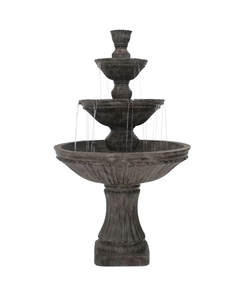 Sunnydaze Decor Classic Designer Polystone Outdoor 3-Tier Fountain - Dark Brown