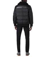 Marc New York Men's Beaumont Aviator Puffer with Faux Leather Trim