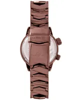 Abingdon Co. Women's Elise Swiss Tri-Time Bronze Ion-Plated Stainless Steel Bracelet Watch 33mm