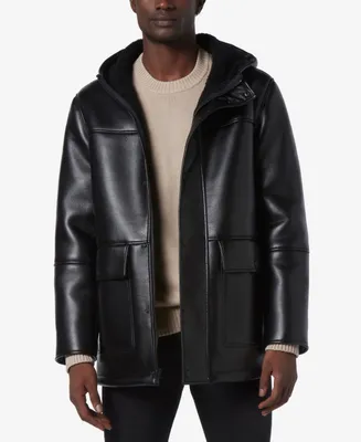 Marc New York Men's Donohue Faux Leather Fleece-Lined Parka Jacket