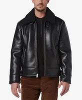 Marc New York Men's Cadman Faux Leather Fleece-Lined Aviator Jacket