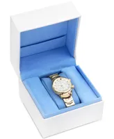 Abingdon Co. Women's Elise Swiss Tri-Time 28k Gold Ion-Plated Stainless Steel Bracelet Watch 33mm