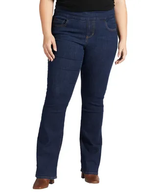 Jag Plus Size Paley Mid Rise Bootcut Pull-On Jeans