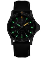 Luminox Men's Swiss Automatic Sport Timer Black Leather Strap Watch 42mm