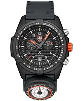 Luminox Men's Swiss Chronograph Bear Grylls Survival Land Series Black Rubber Strap Watch 45mm
