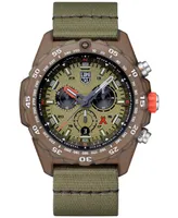 Luminox Men's Swiss Chronograph Bear Grylls Survival Eco Master Series Olive Strap Watch 45mm