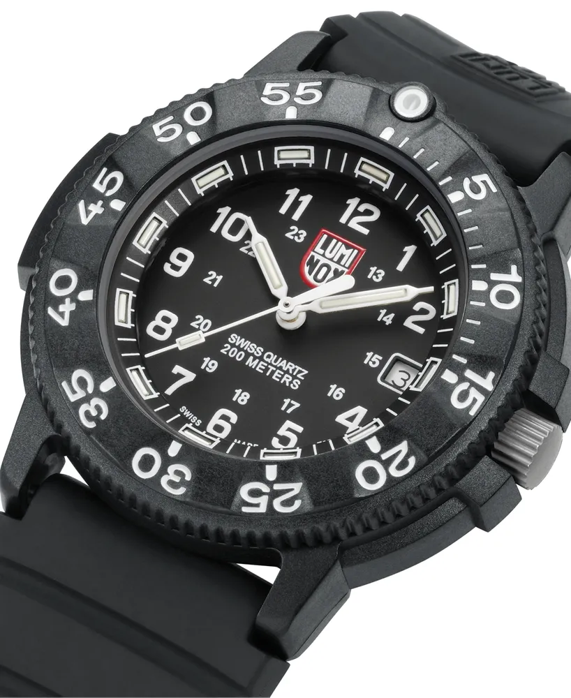 Luminox Men's Swiss Original Navy Seal Evo Series Military Dive Black Rubber Strap Watch 43mm