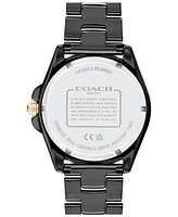 Coach Women's Greyson Rainbow Black Ceramic Bracelet Watch, 36mm