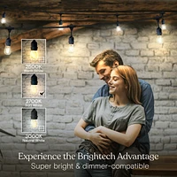 Brightech Ambience Pro 48 ft. Indoor/Outdoor Led Weatherproof 2-Watt String Lights with Soft White Hue