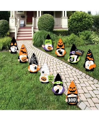 Big Dot of Happiness Halloween Gnomes - Lawn Decor - Outdoor Spooky Fall Party Yard Decor - 10 Pc