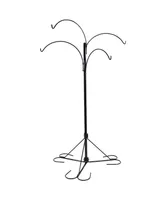 Sunnydaze Decor Black Steel Hanging Basket Stand with 4 Adjustable Arms - 84 in