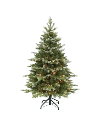 Puleo Pre-Lit Slim Colorado Spruce Artificial Christmas Tree, 4.5'