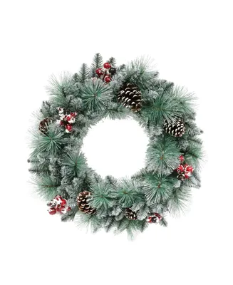 Puleo Glitter Needle Mixed Christmas Wreath, 24"