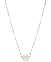 Cultured Freshwater Pearl (8mm) Solitaire 18" Pendant Necklace in 14k Gold-Plated Sterling Silver