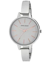 Laura Ashley Women's Quartz Silver-Tone Alloy Bangle Watch 32mm