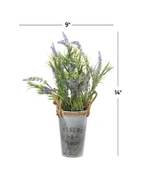 Contemporary English Lavender Artificial Plant, 14.45"