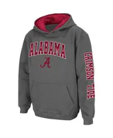 Youth Boys Colosseum Charcoal Alabama Crimson Tide 2-Hit Team Pullover Hoodie