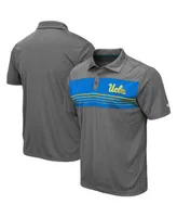 Men's Colosseum Heathered Charcoal Ucla Bruins Wordmark Smithers Polo Shirt