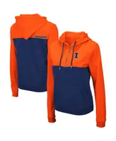 Women's Colosseum Orange, Navy Illinois Fighting Illini Aidan Half-Zip Hoodie