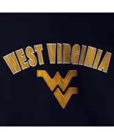 Women's Navy West Virginia Mountaineers Arch and Logo 1 Pullover Hoodie