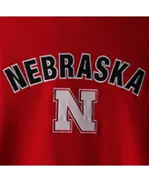 Women's Nebraska Huskers Arch and Logo 1 Pullover Hoodie