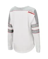 Women's Colosseum White Oklahoma Sooners Trey Dolman Long Sleeve T-shirt