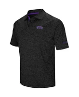 Men's Colosseum Black Tcu Horned Frogs Down Swing Polo Shirt