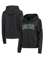 Women's Charcoal Michigan State Spartans Arched Name Full-zip Hoodie